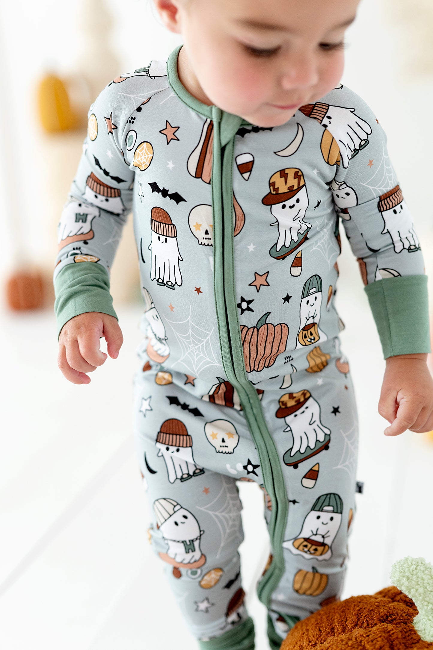 Bamboo Convertible Romper - Skateboarding Ghost