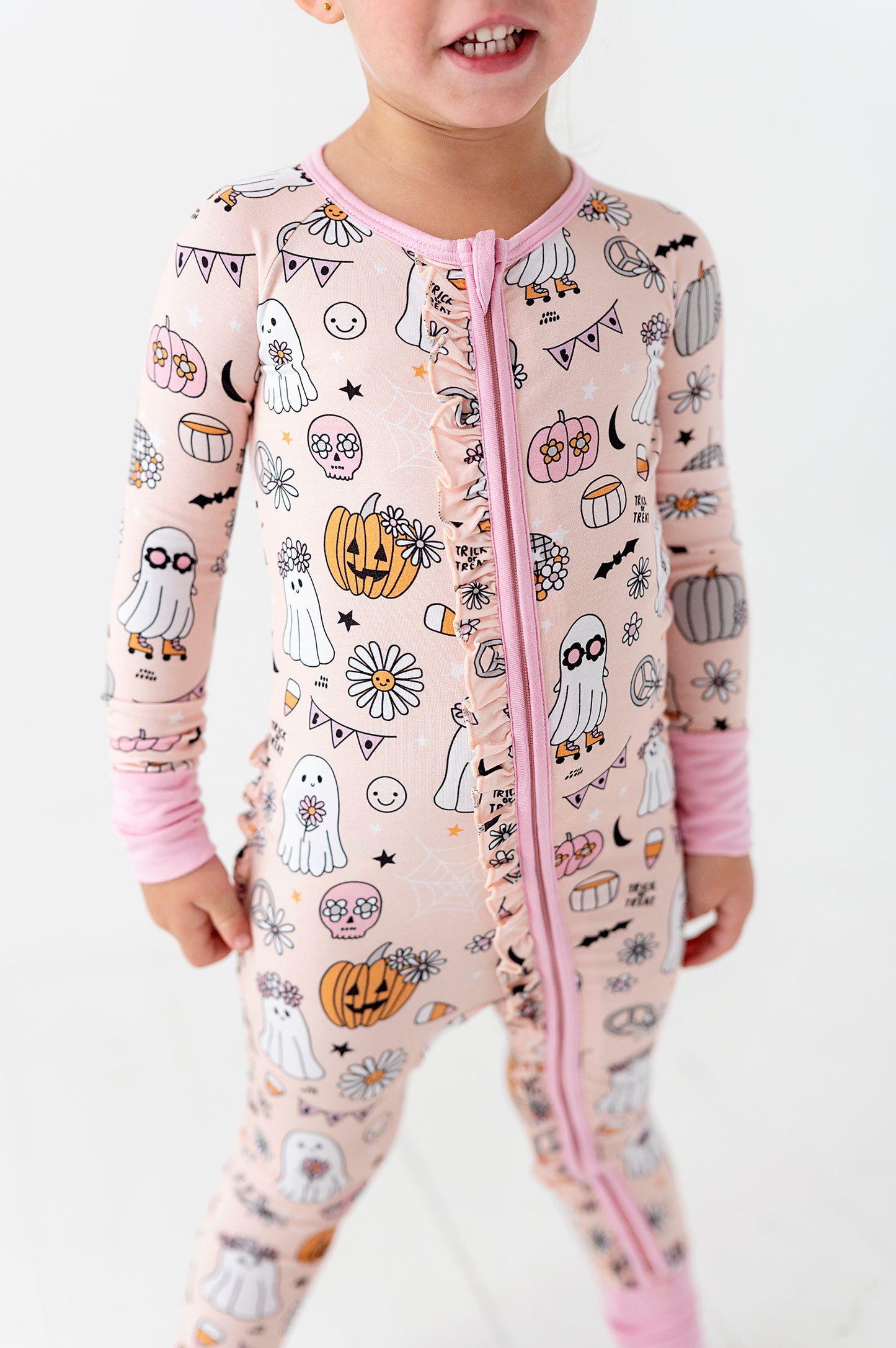 Bamboo Convertible Romper - Pink Ghost