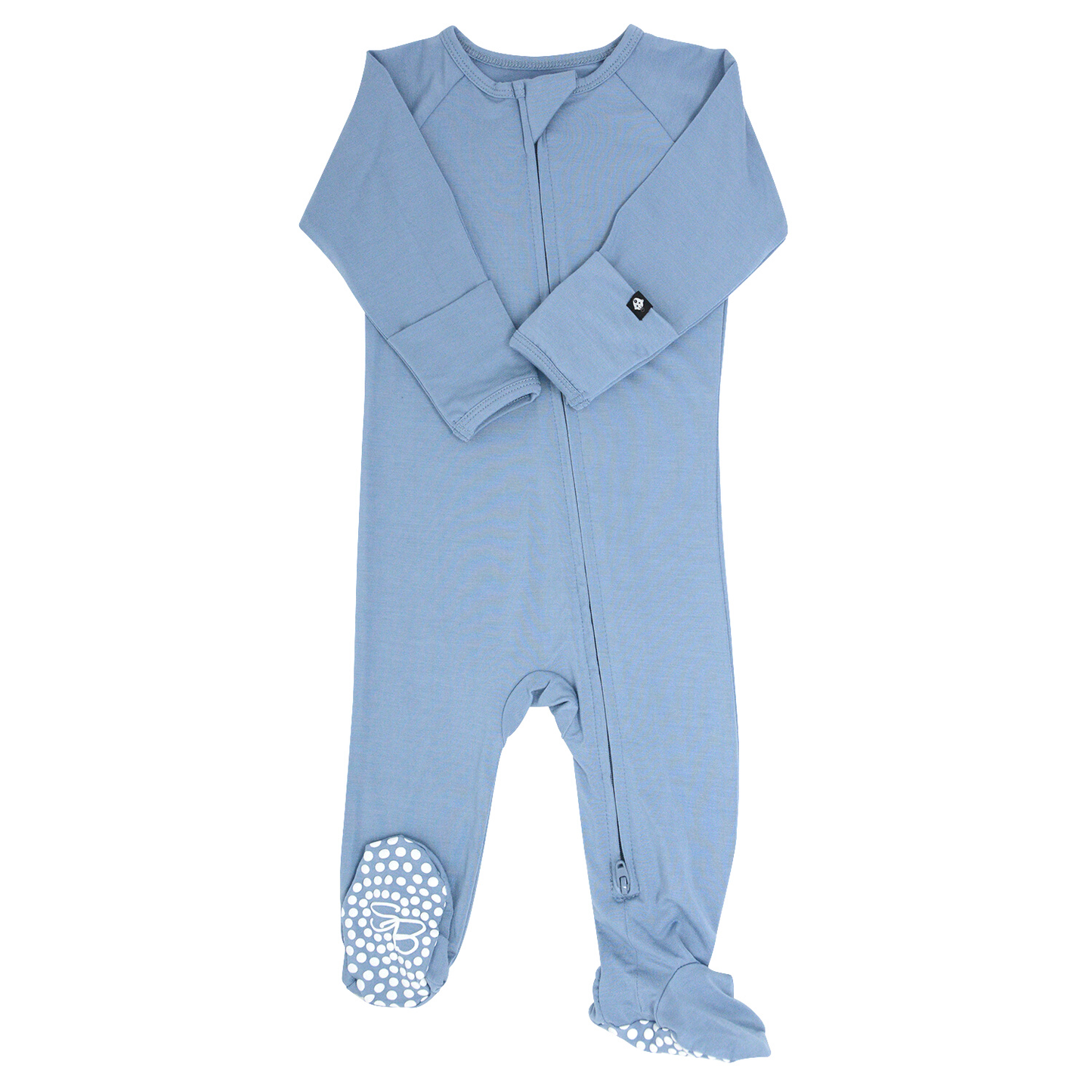 Bamboo Zipper Footie - Faded Denim