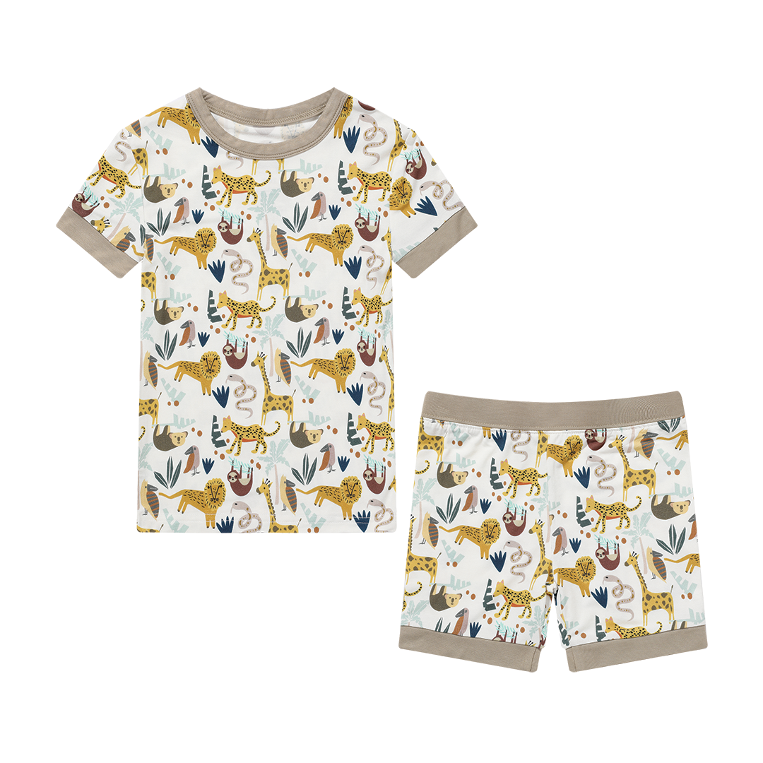 Bamboo Short Sleeve Pajamas - Jungle Friends