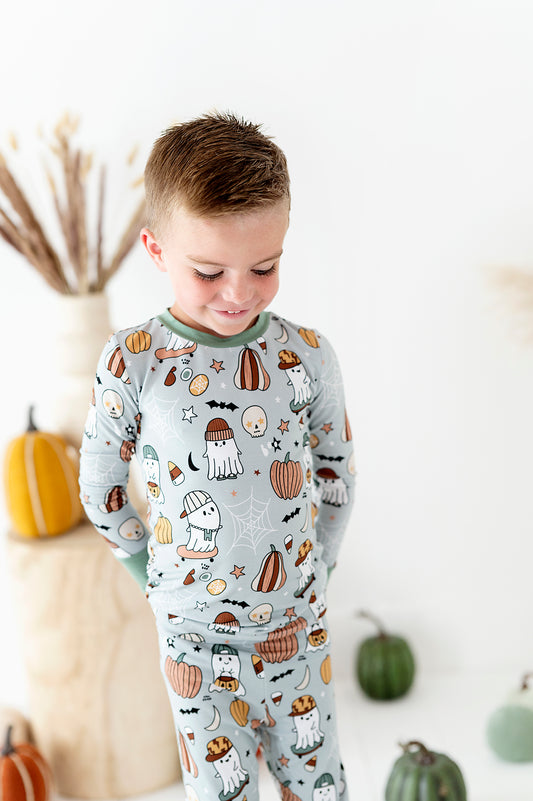 Bamboo Long Sleeve Loungewear - Skateboarding Ghost