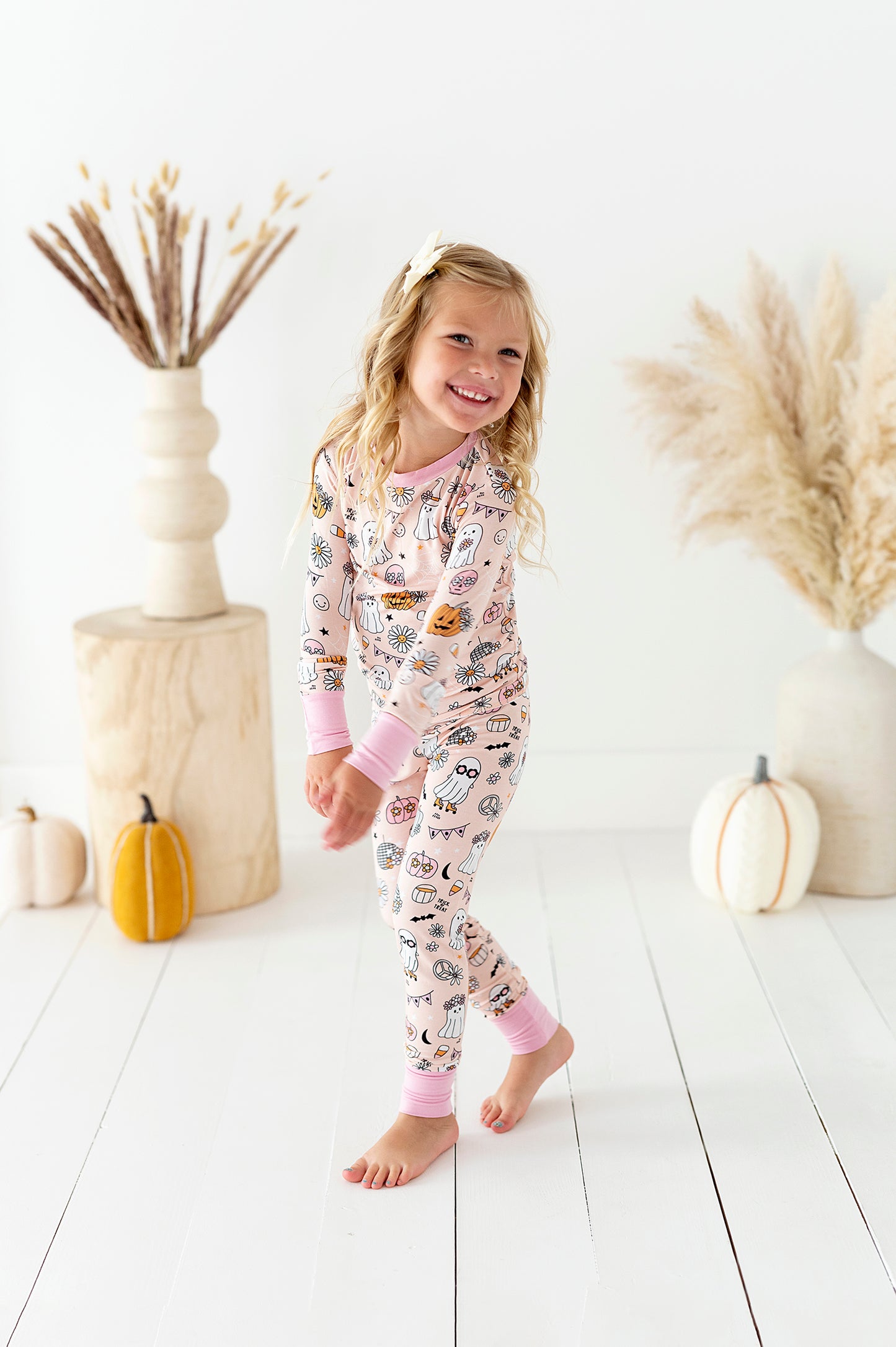 Bamboo Long Sleeve Loungewear - Pink Ghost