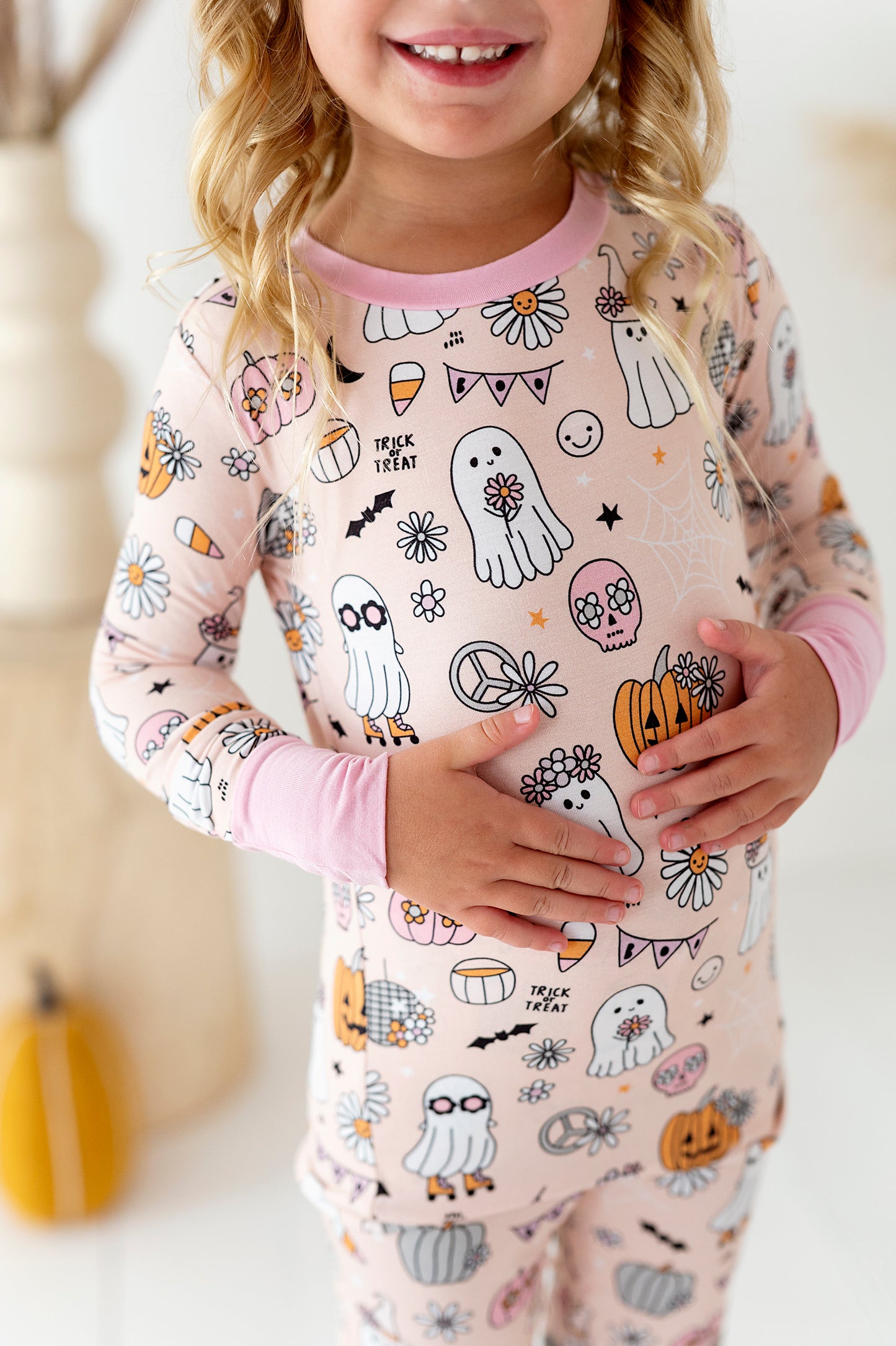 Bamboo Long Sleeve Loungewear - Pink Ghost